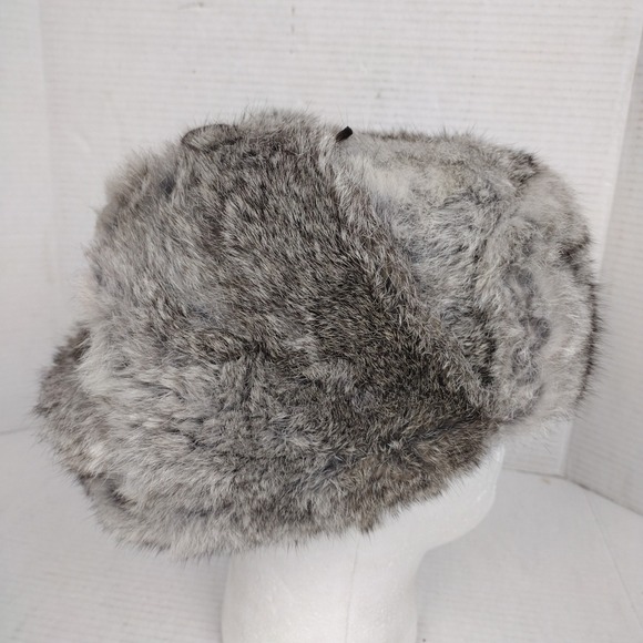 Mad Bomber Rabbit Fur Hat Russian Winter Hat With Eat Flaps Size Large EUC - Picture 5 of 13